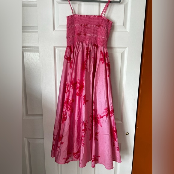 Rareism Flared Tube Dress - Ariana Pink, Fully Lined, Pockets, Removable Straps - Picture 2 of 13